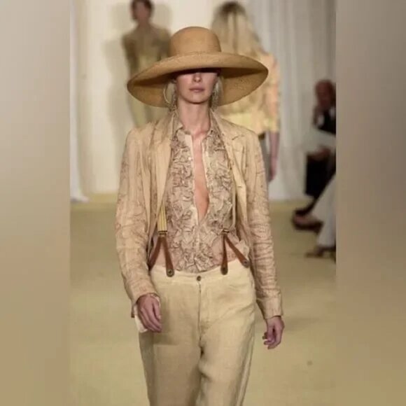 Ralph Lauren Spring 2003 Runway Collection Wallpaper Floral Mesh Knit Blouse - Picture 13 of 15